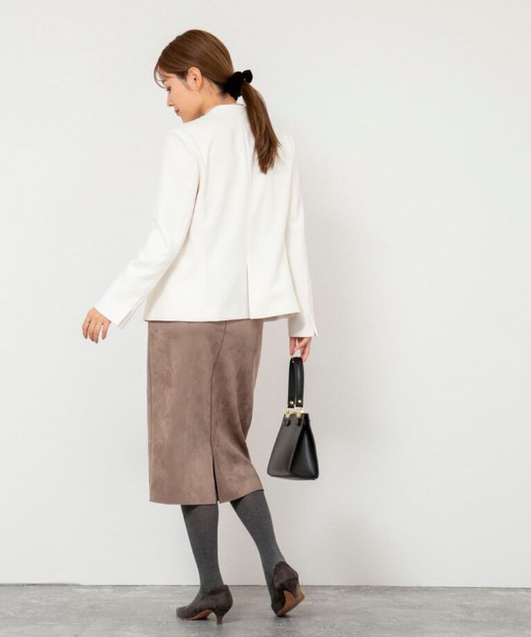 NOLLEY'S sophi「《セットアップ対応》ウォッシャブルウール調サージノーカラージャケット」|ノーカラージャケット|