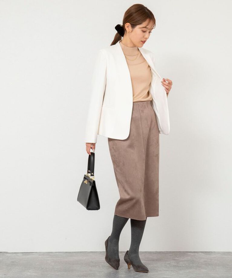 NOLLEY'S sophi「《セットアップ対応》ウォッシャブルウール調サージノーカラージャケット」|ノーカラージャケット|