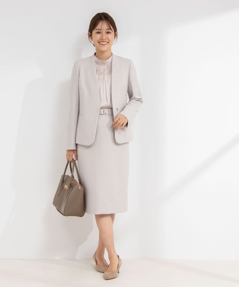 NOLLEY'S sophi「《セットアップ対応》ウォッシャブルウール調サージノーカラージャケット」|ノーカラージャケット|