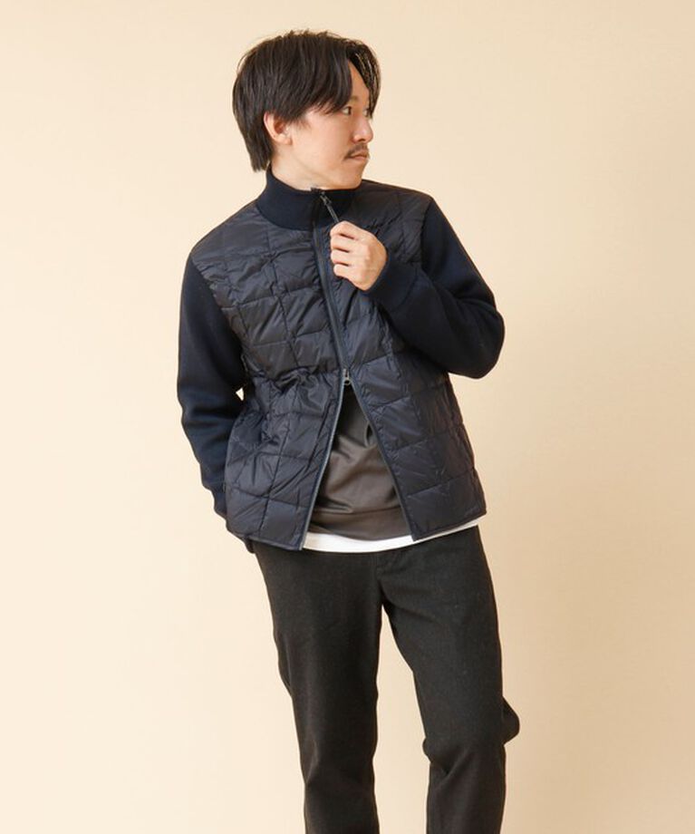 NOLLEY'S goodman「【TAION/タイオン】ハイネックWジップ ニットスリーブ ダウンジャケット 24AW」|ブルゾン・スタジャン|