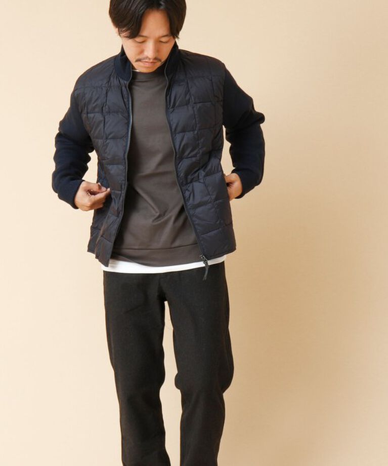 NOLLEY'S goodman「【TAION/タイオン】ハイネックWジップ ニットスリーブ ダウンジャケット 24AW」|ブルゾン・スタジャン|
