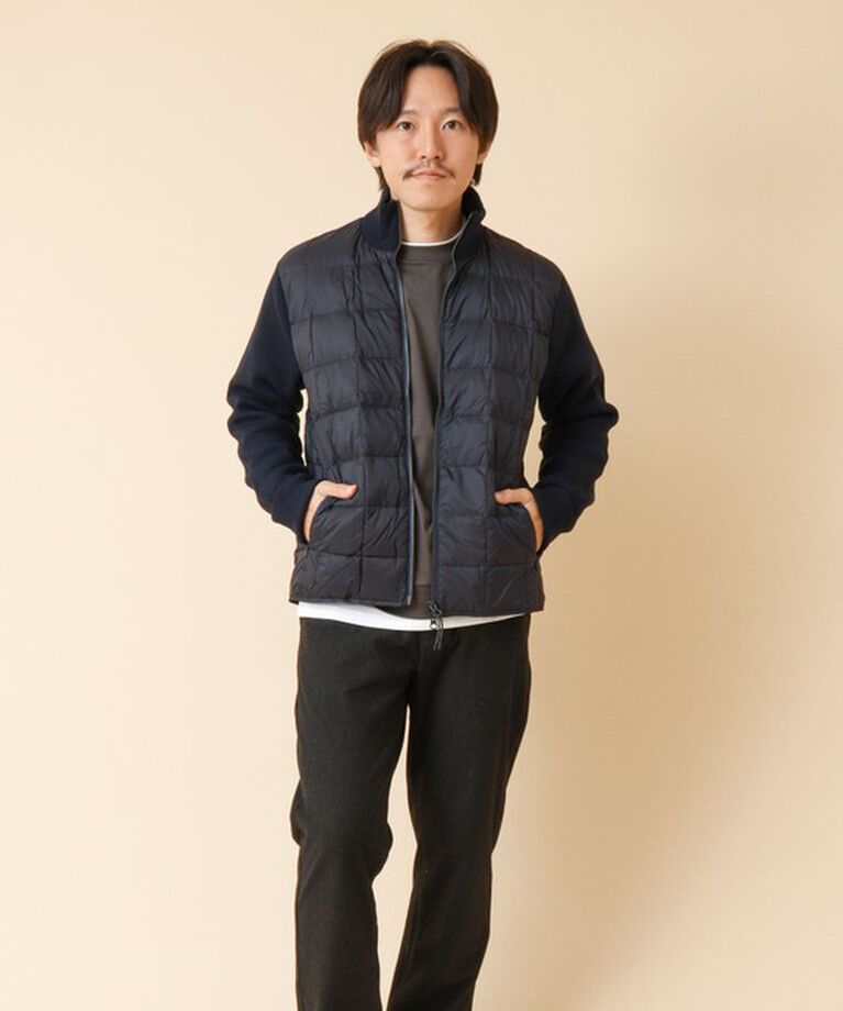 NOLLEY'S goodman「【TAION/タイオン】ハイネックWジップ ニットスリーブ ダウンジャケット 24AW」|ブルゾン・スタジャン|