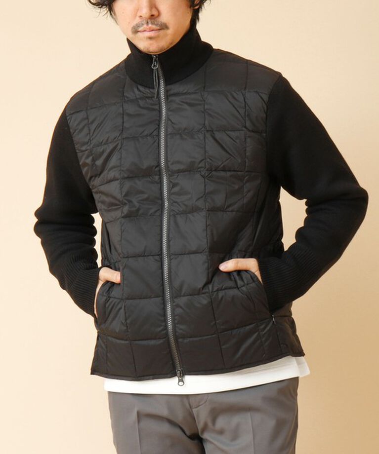 NOLLEY'S goodman「【TAION/タイオン】ハイネックWジップ ニットスリーブ ダウンジャケット 24AW」|ブルゾン・スタジャン|ブラック