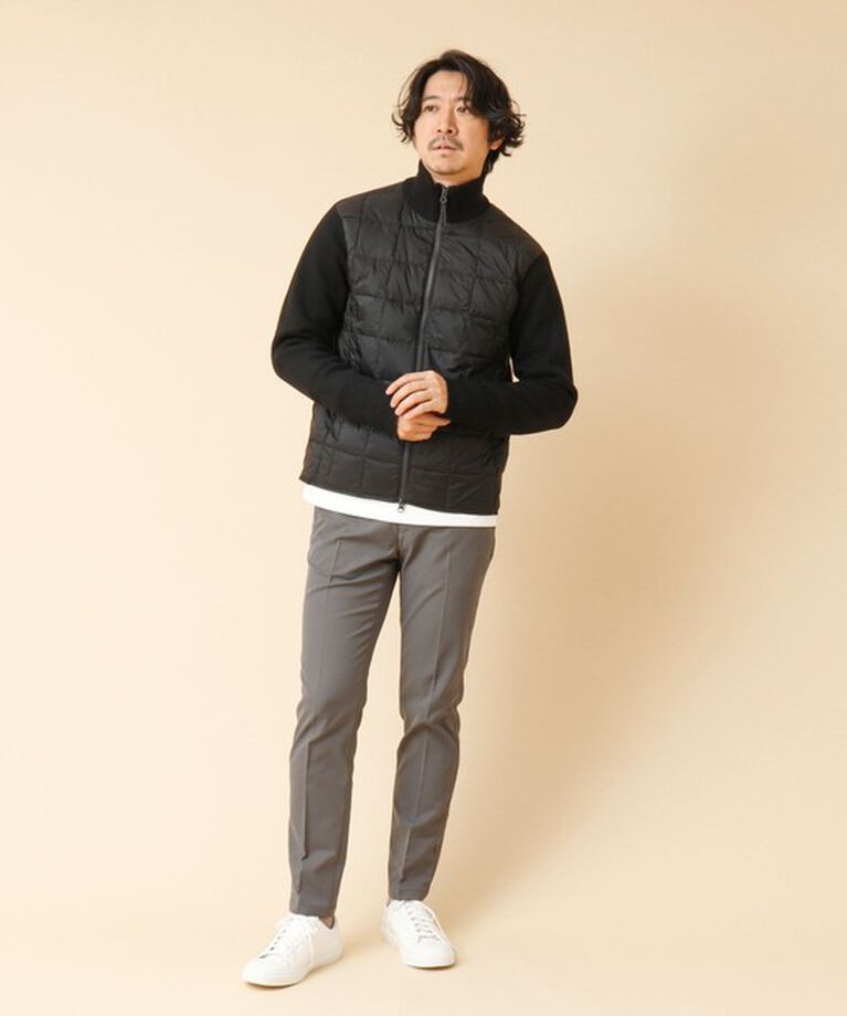 NOLLEY'S goodman「【TAION/タイオン】ハイネックWジップ ニットスリーブ ダウンジャケット 24AW」|ブルゾン・スタジャン|