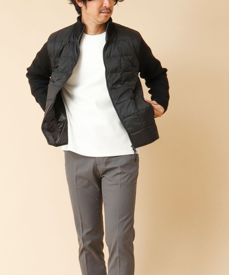 NOLLEY'S goodman「【TAION/タイオン】ハイネックWジップ ニットスリーブ ダウンジャケット 24AW」|ブルゾン・スタジャン|