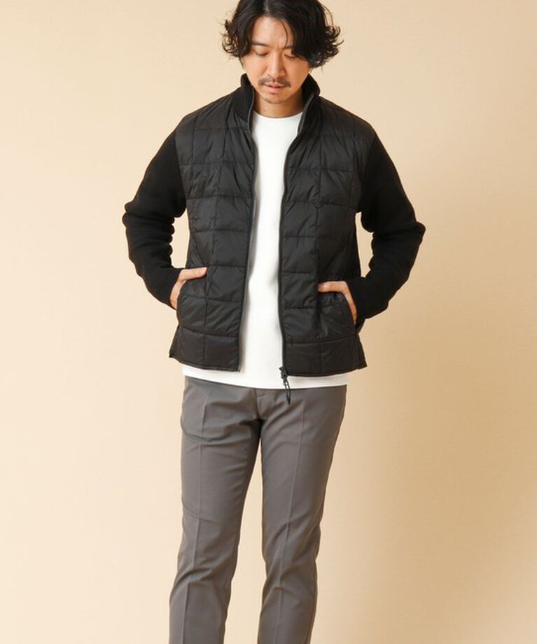 NOLLEY'S goodman「【TAION/タイオン】ハイネックWジップ ニットスリーブ ダウンジャケット 24AW」|ブルゾン・スタジャン|