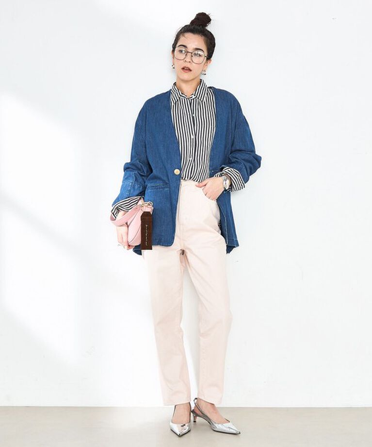 Rie Miller「【RM denim】ハイウエストスリムテーパードデニム」|デニム|