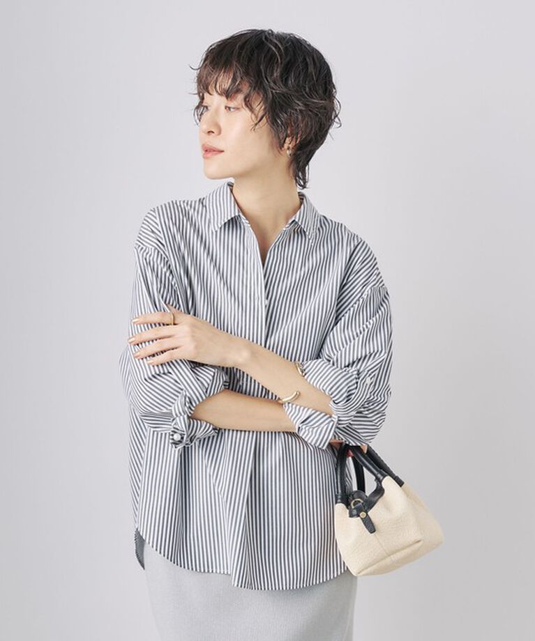 NOLLEY'S sophi「パール釦スキッパーシャツ」|シャツ・ブラウス|