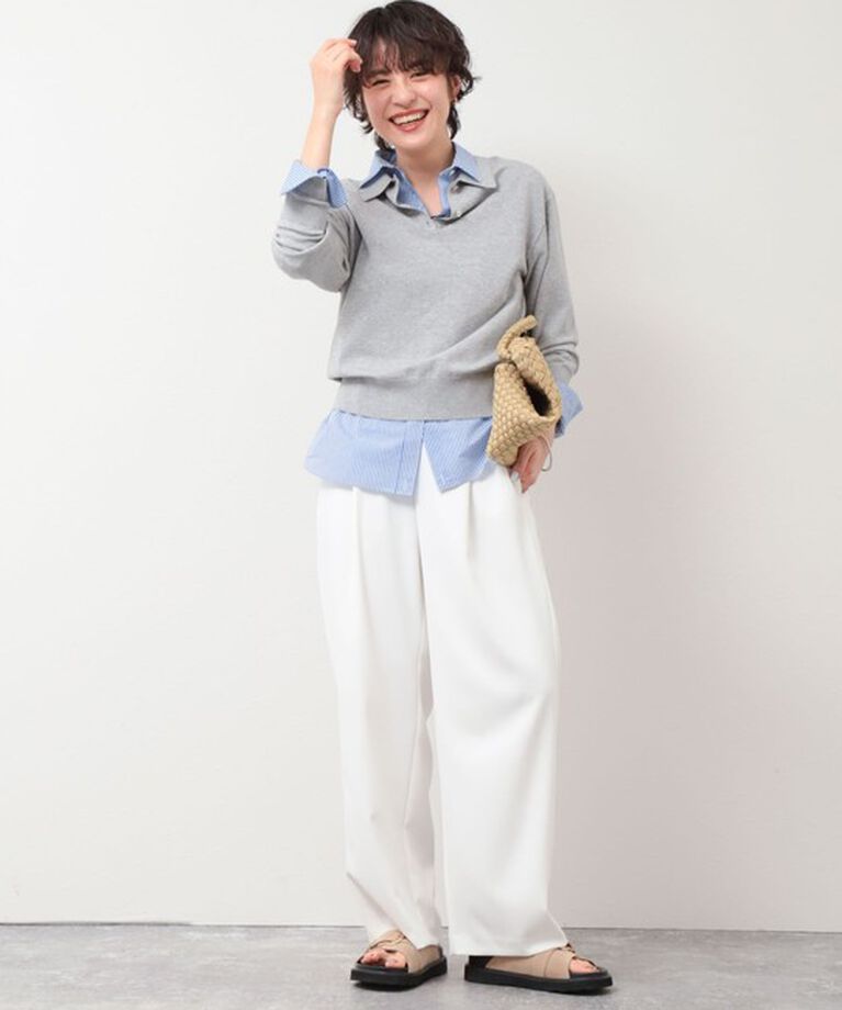 NOLLEY'S sophi「《セットアップ対応》ウォッシャブルツイルイージータックワイドパンツ」|その他|
