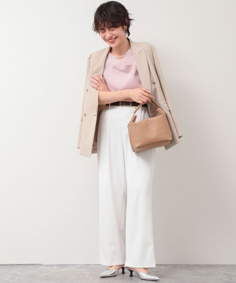 NOLLEY'S sophi「《セットアップ対応》ウォッシャブルツイルイージータックワイドパンツ」|その他|