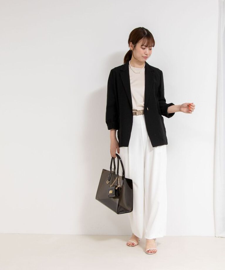 NOLLEY'S sophi「《セットアップ対応》ウォッシャブルツイルイージータックワイドパンツ」|その他|
