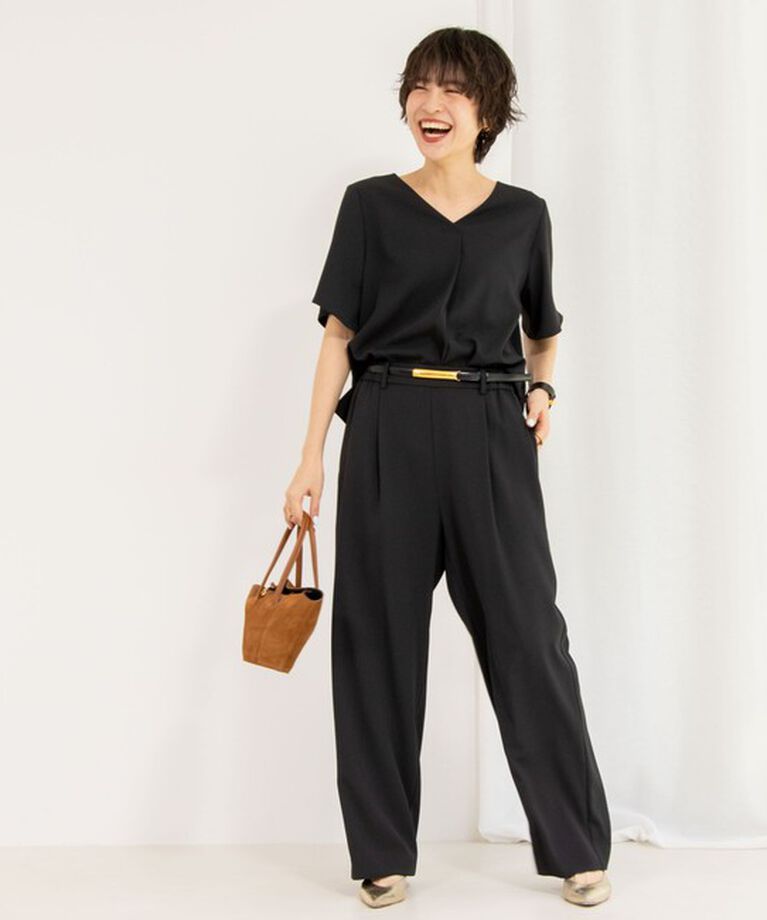 NOLLEY'S sophi「《セットアップ対応》ウォッシャブルツイルイージータックワイドパンツ」|その他|