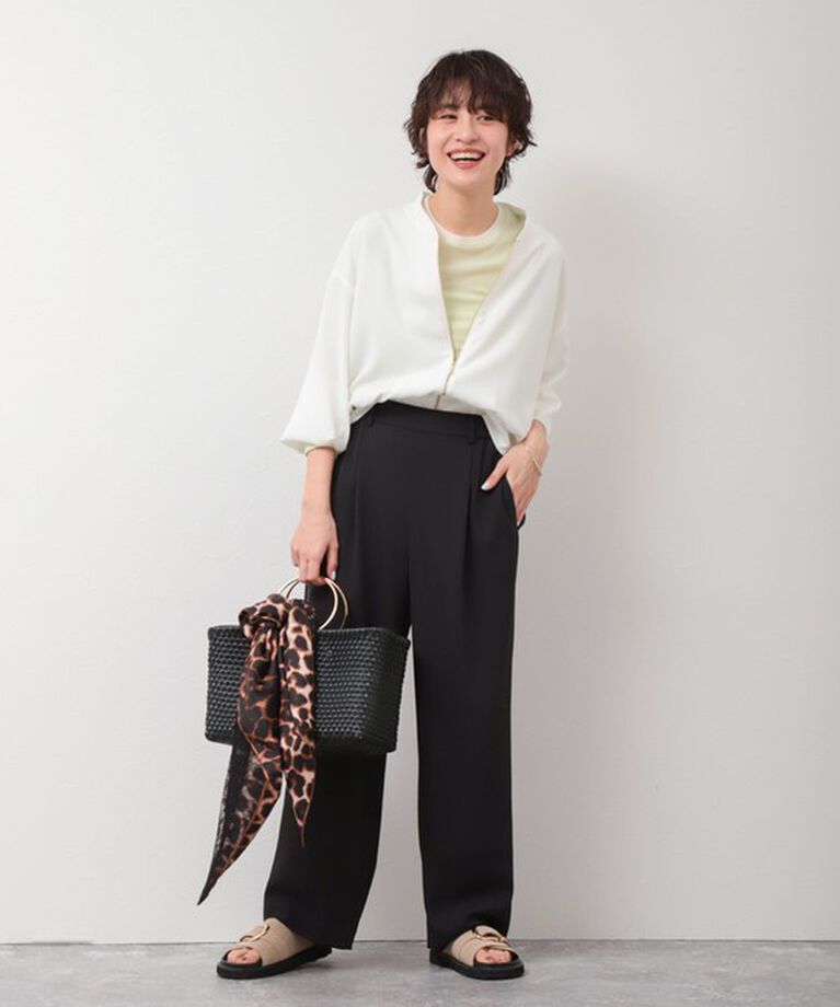 NOLLEY'S sophi「《セットアップ対応》ウォッシャブルツイルイージータックワイドパンツ」|その他|