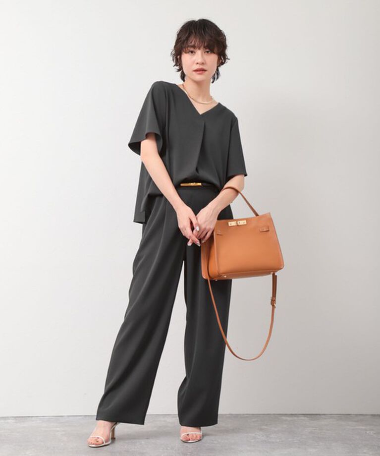 NOLLEY'S sophi「《セットアップ対応》ウォッシャブルツイルイージータックワイドパンツ」|その他|