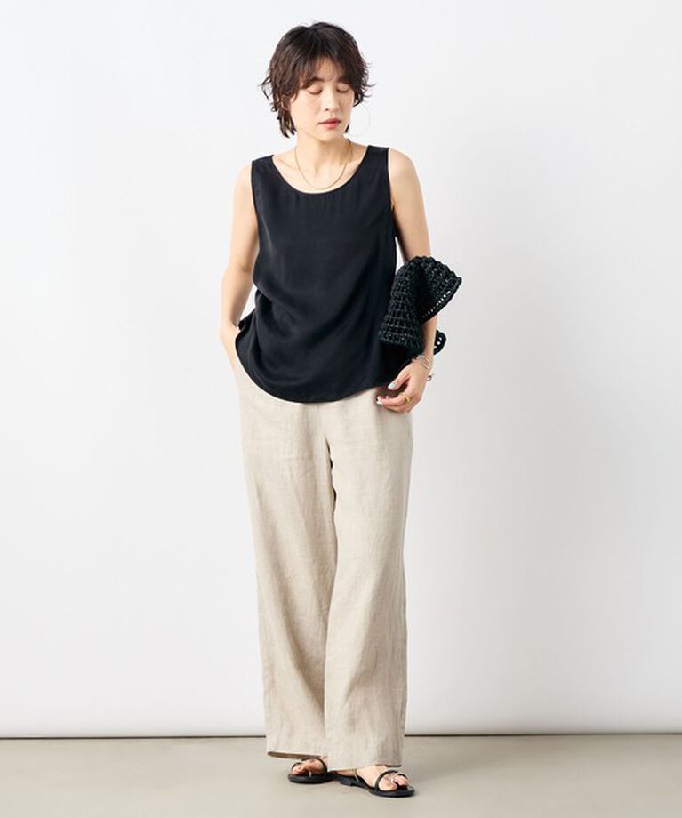 NOLLEY'S「《セットアップ対応》高機能 フィブリルサテン2WAYノースリーブブラウス」|シャツ・ブラウス|