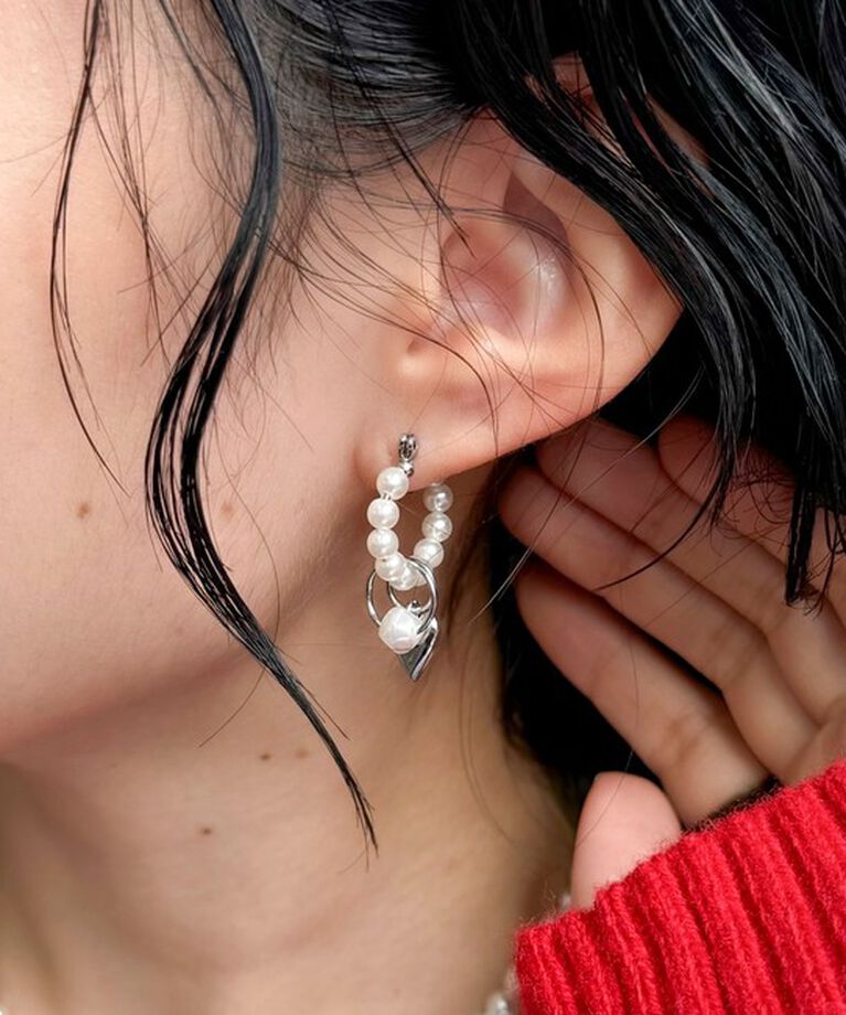 fredy emue「４WAYハートチャームパールピアス」|ピアス|