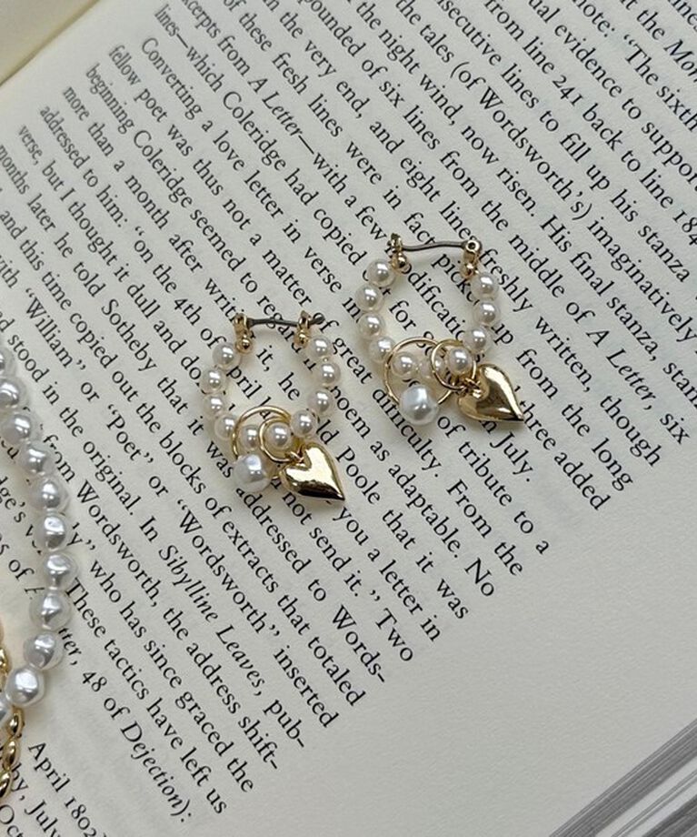 fredy emue「４WAYハートチャームパールピアス」|ピアス|ゴールド