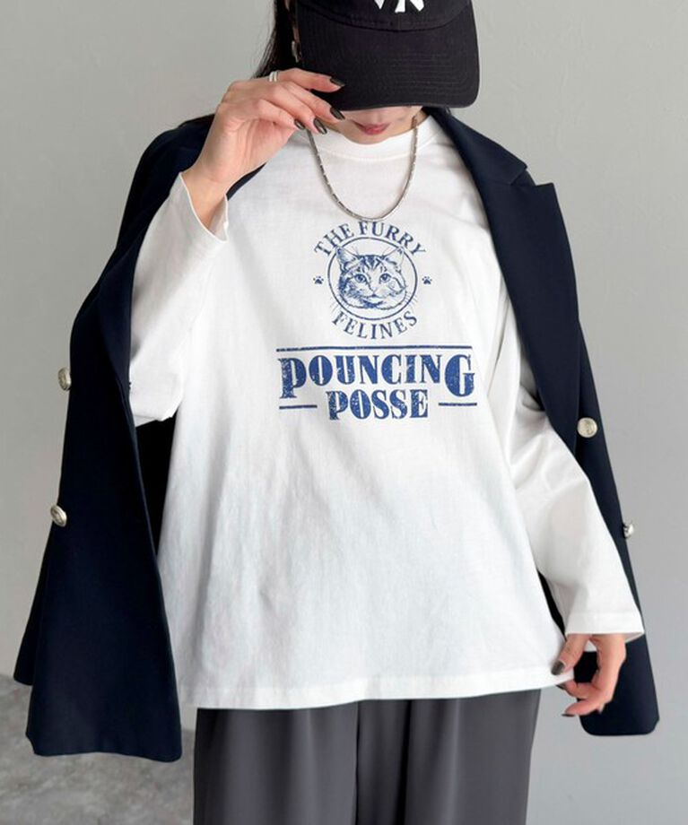 fredy emue「CATプリントロンTシャツ」|Tシャツ・カットソー|オフホワイト