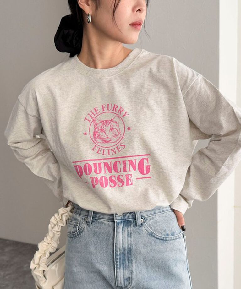 fredy emue「CATプリントロンTシャツ」|Tシャツ・カットソー|アイボリー