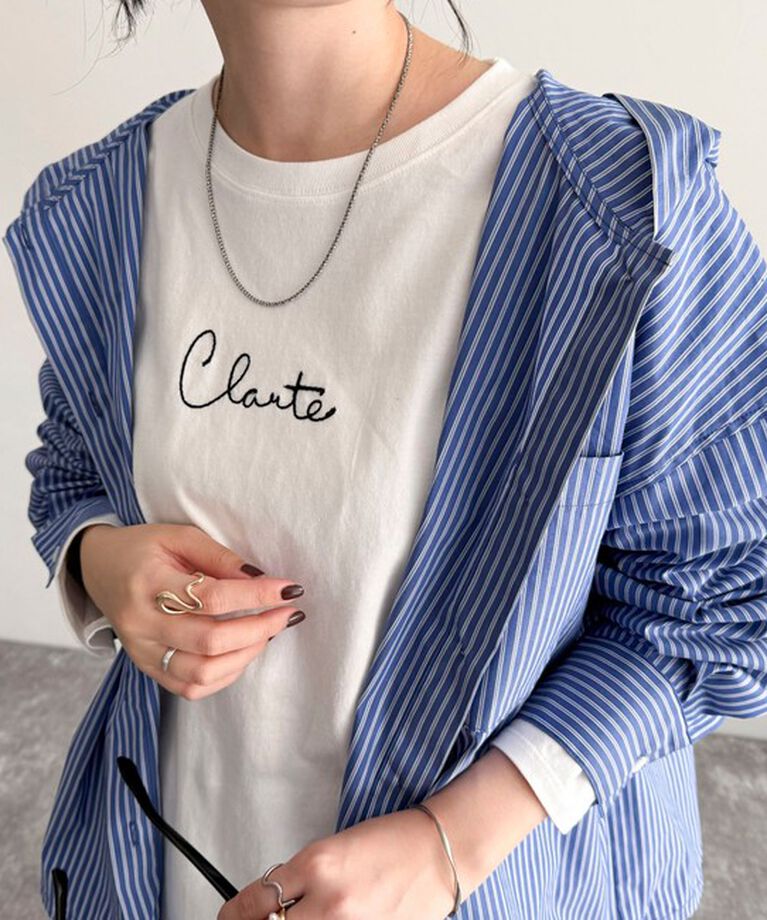 fredy emue「ヤーン刺繍ロゴロンTシャツ」|Tシャツ・カットソー|