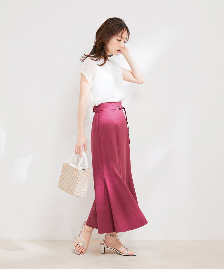 VIS「【新色】【接触冷感・洗える】美easy細ベルトマーメイドスカート」|スカート|