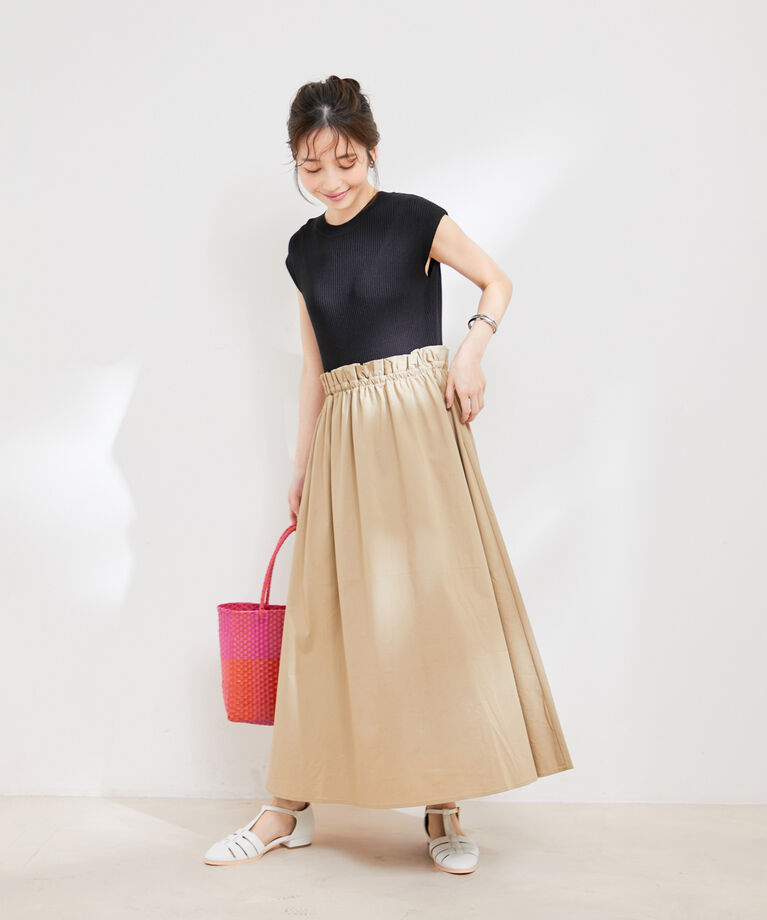 VIS「リブニットドッキングフレアワンピース」|ワンピース|
