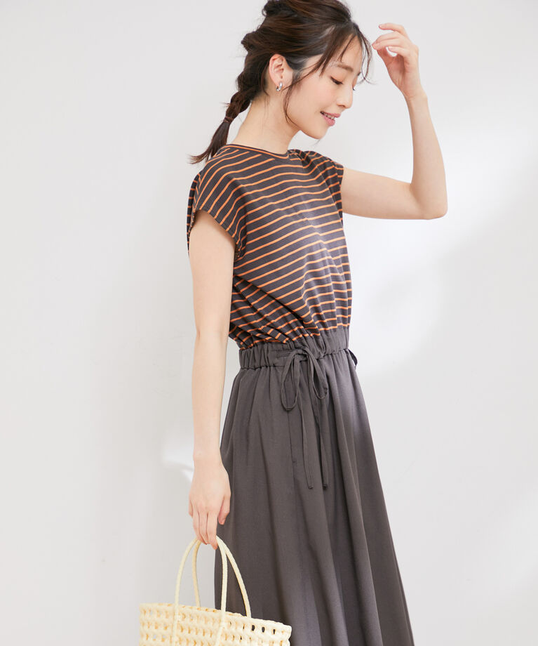 VIS「ボーダーカットドッキングワンピース」|ワンピース|