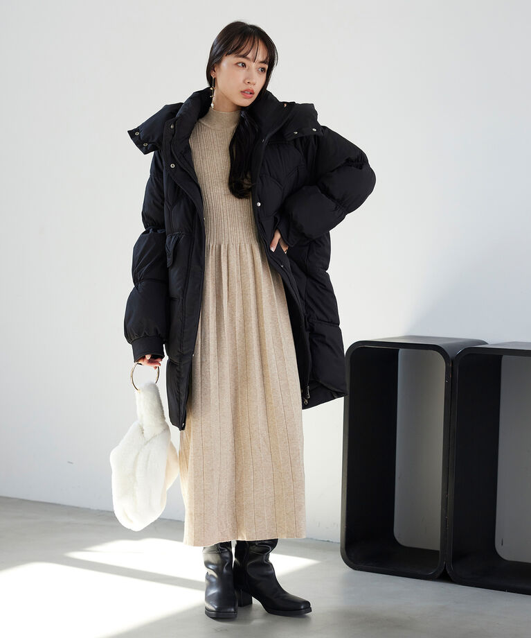 VIS「【WEB限定】リブニットプリーツワンピース」|ワンピース|