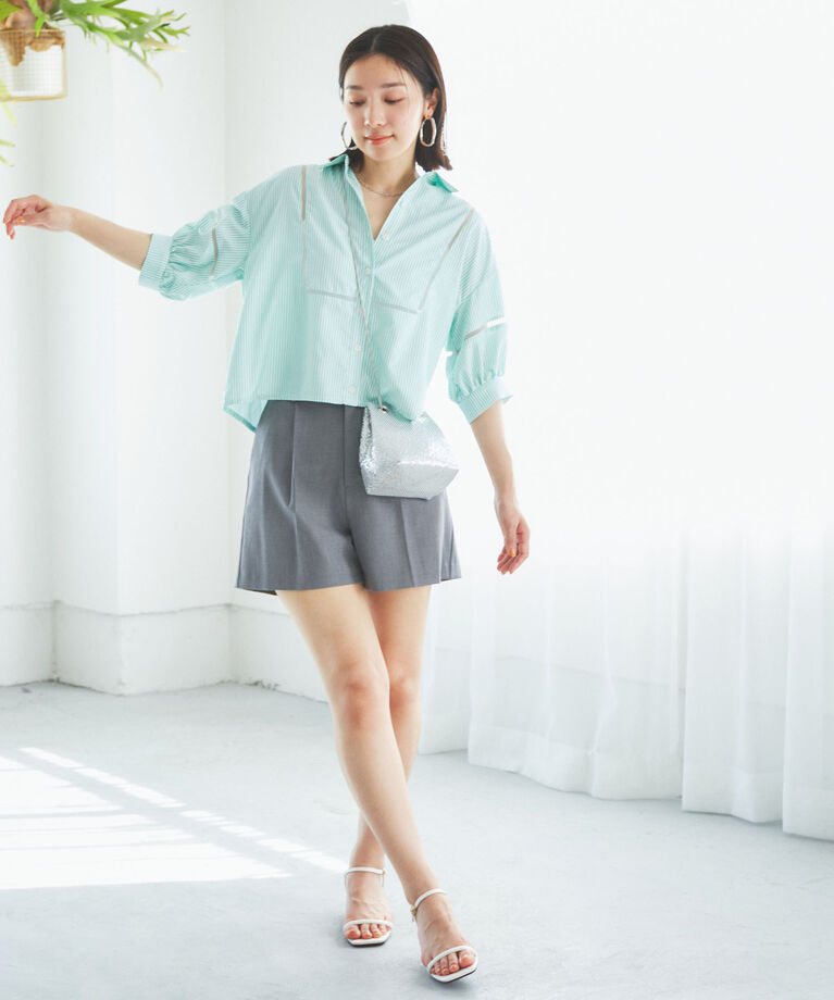 VIS「【新色追加】ワンタックショートパンツ【洗える】」|その他|