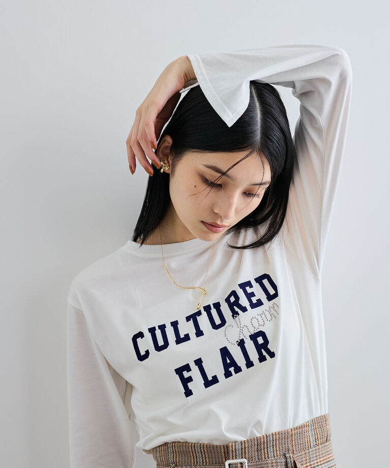 VIS「スタッズ×ロゴデザインロングTシャツ」|Tシャツ・カットソー|