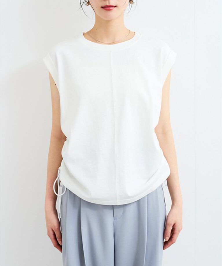 VIS「【WEB限定】サイドドロストシャーリングカットソー」|Tシャツ・カットソー|