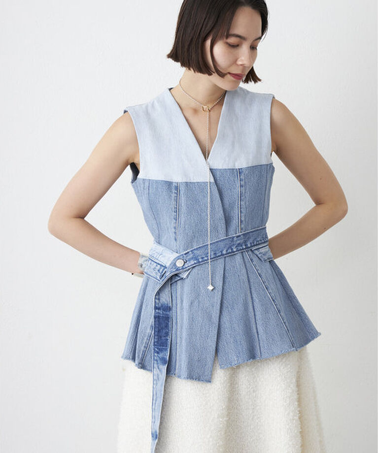  「【Jeanie Blue】FLARE VEST」|ベスト・ジレ|