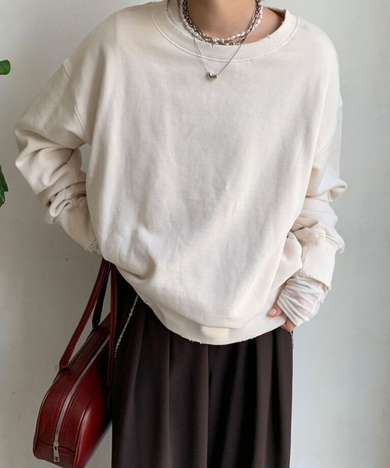  「ピグメントダメージスウェット」|Tシャツ・カットソー|オフホワイト