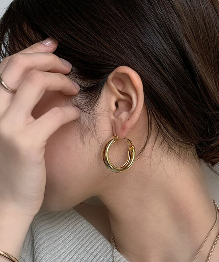  「フープピアス」|ピアス|ゴールド