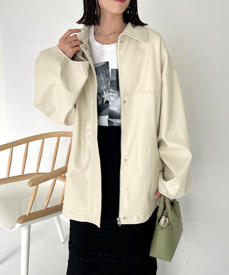  「【3色展開】フェイクレザージャケット」|その他|