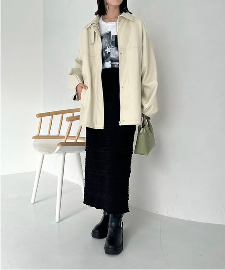  「【3色展開】フェイクレザージャケット」|その他|