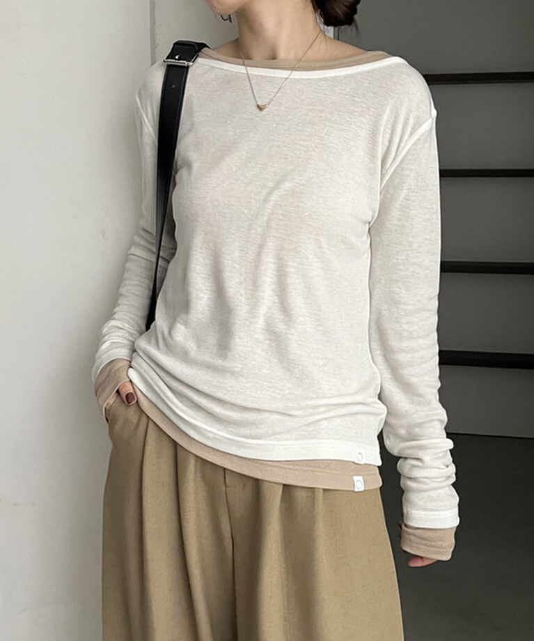  「テンセルウールロンT」|Tシャツ・カットソー|オフホワイト