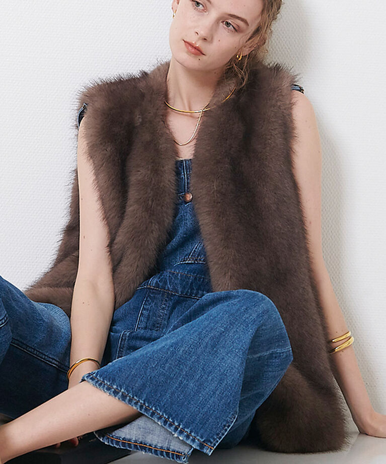 Rouge vif「エコファージレ」|ベスト・ジレ|モカ