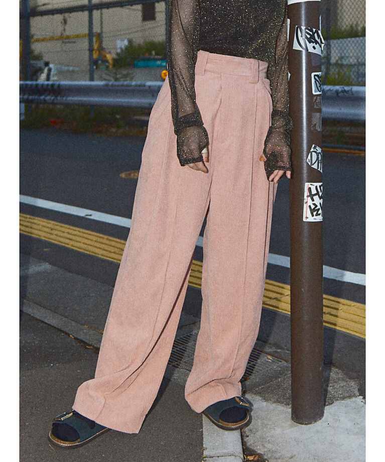 NOMINE「コールテーパードパンツ」|その他|ピンク