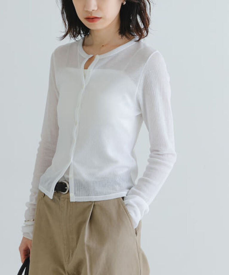 URBAN RESEARCH「UR 『MADE IN JAPAN』シアーテレコショートカーディガン」|カーディガン|