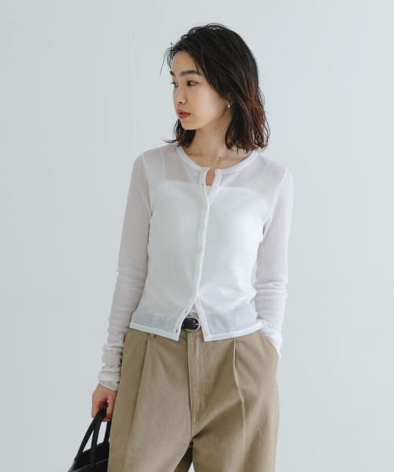 URBAN RESEARCH「UR 『MADE IN JAPAN』シアーテレコショートカーディガン」|カーディガン|