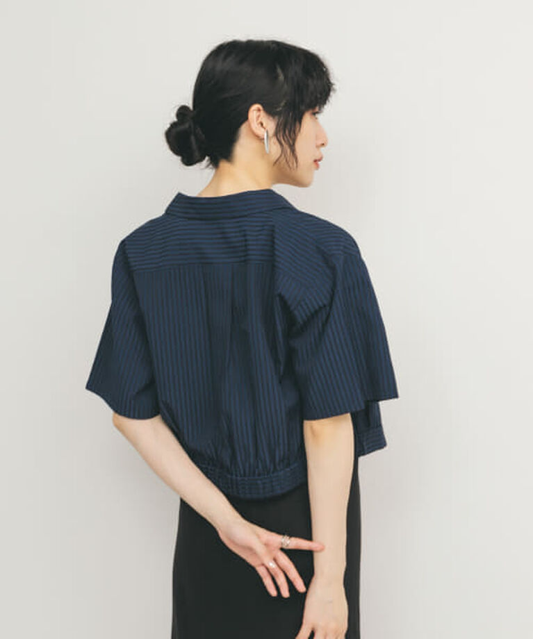  「KBF コンパクトストライプシャツ」|シャツ・ブラウス|NAVY