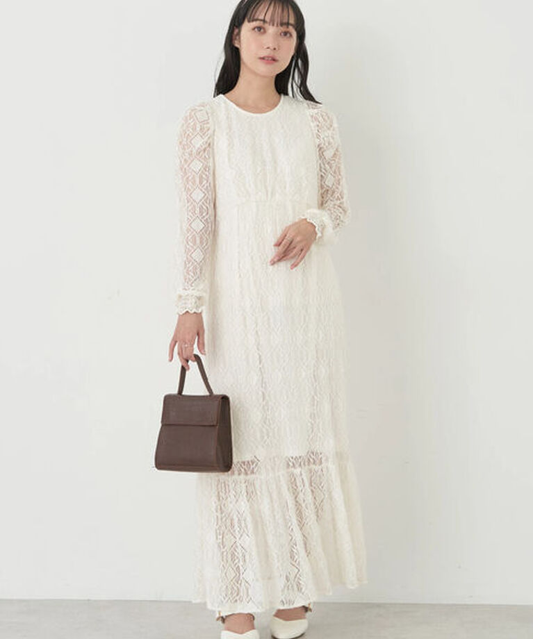 earth music&ecology「総レースワンピース」|ワンピース|Off White