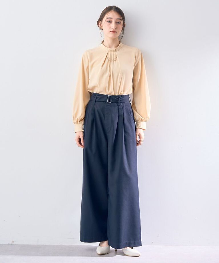 YECCA VECCA「ハイウエストベルトデザインタックワイドパンツ」|その他|