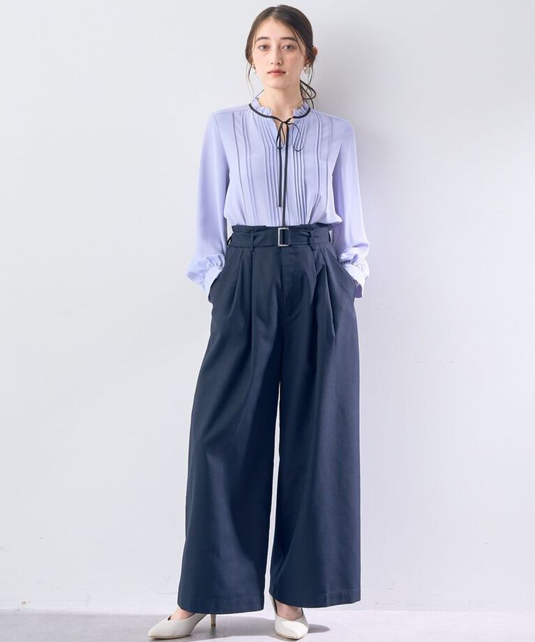 YECCA VECCA「ハイウエストベルトデザインタックワイドパンツ」|その他|