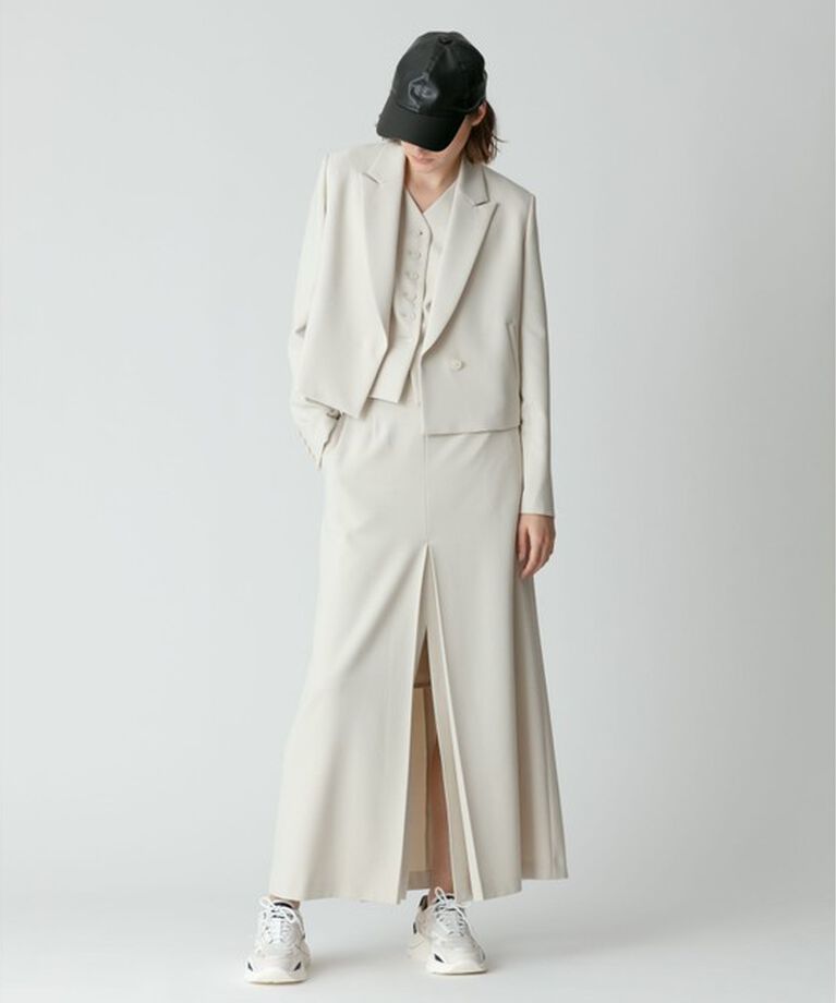 allureville「【セットアップ対応可能】ギャバダブルスリットスカート」|スカート|