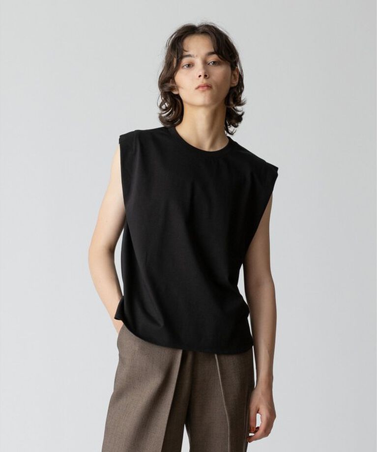 allureville「強撚天竺タックトップス」|Tシャツ・カットソー|ブラック