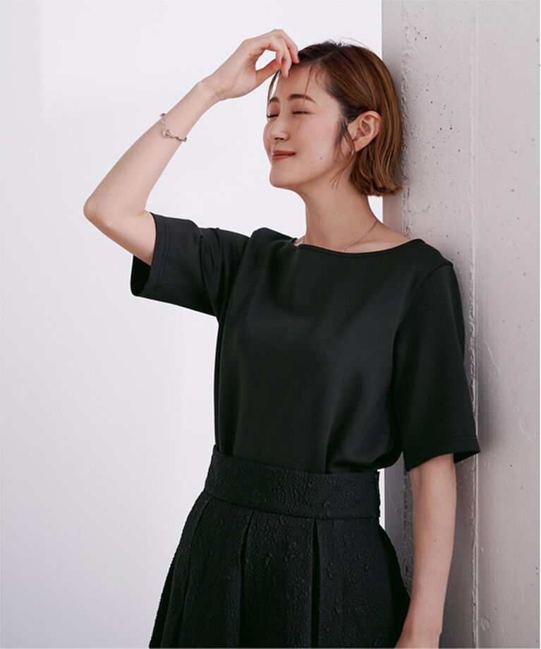 ur's「ボンディングハーフスリーブTシャツ」|Tシャツ・カットソー|ブラック