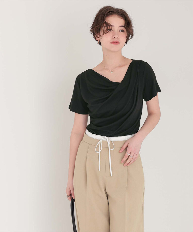titivate「オフショルダーハーフスリーブTシャツ」|Tシャツ・カットソー|