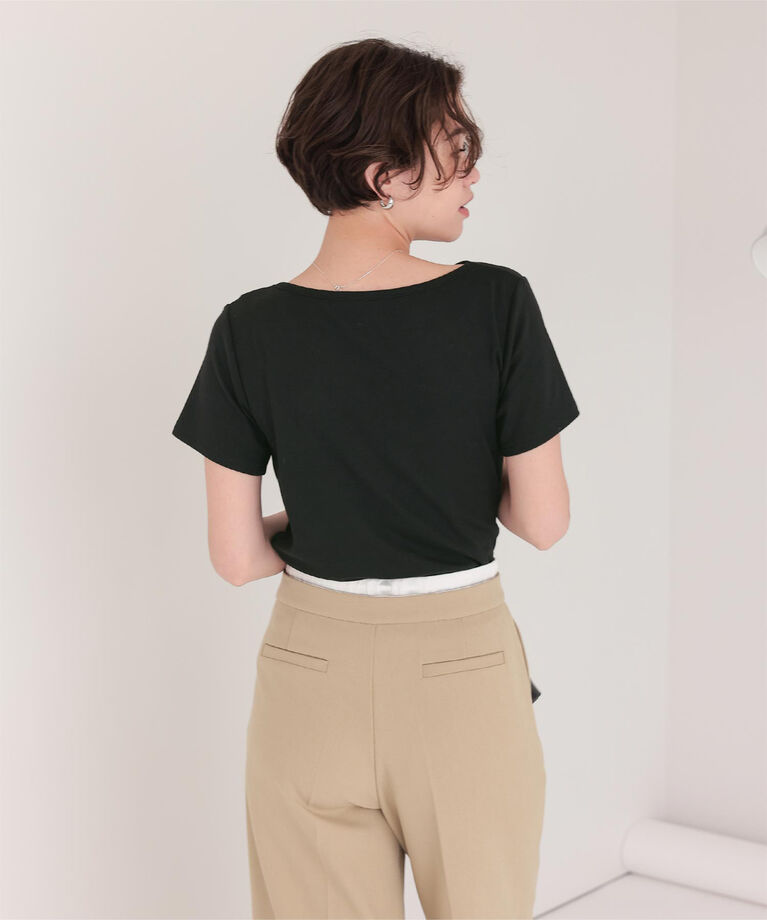 titivate「オフショルダーハーフスリーブTシャツ」|Tシャツ・カットソー|